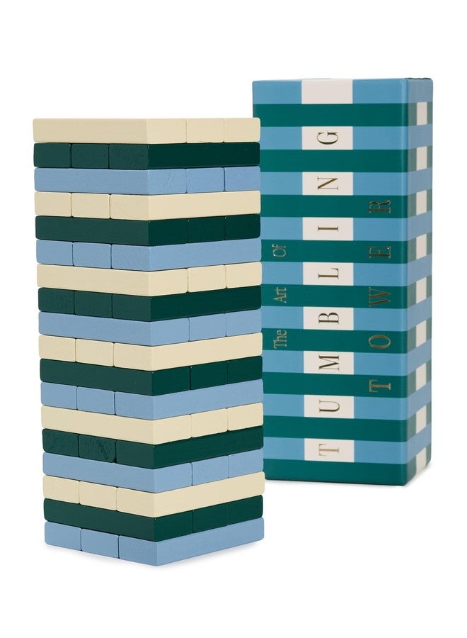 Printworks Women's Tumbling Tower Game, Green/Blue, One Size - Image 1